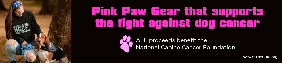 Pink Paw Gear that supports the fight against dog cancer