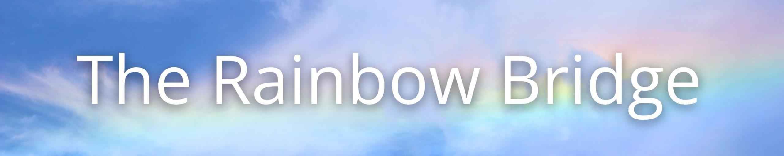 picture of clouds and a rainbow with text over top