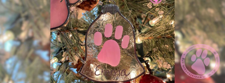 Ring in the Holidays with Heart: Unveiling the 2023 Pink Paw Silver Bell Stained Glass Christmas Ornament
